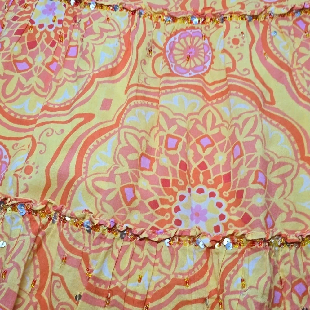 GAP Kids Vibrant Orange &  Pink Floral Sundress - Size 8 (IMPERFECT)